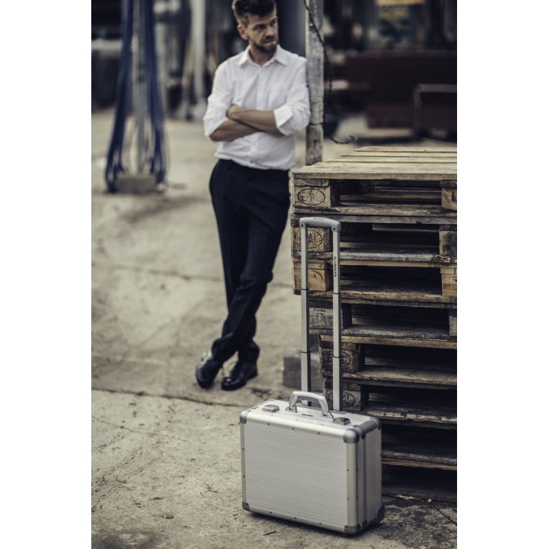 ALUMAXX Business laptop trolley GALAXY, zilver, telescoopsysteem 102 cm